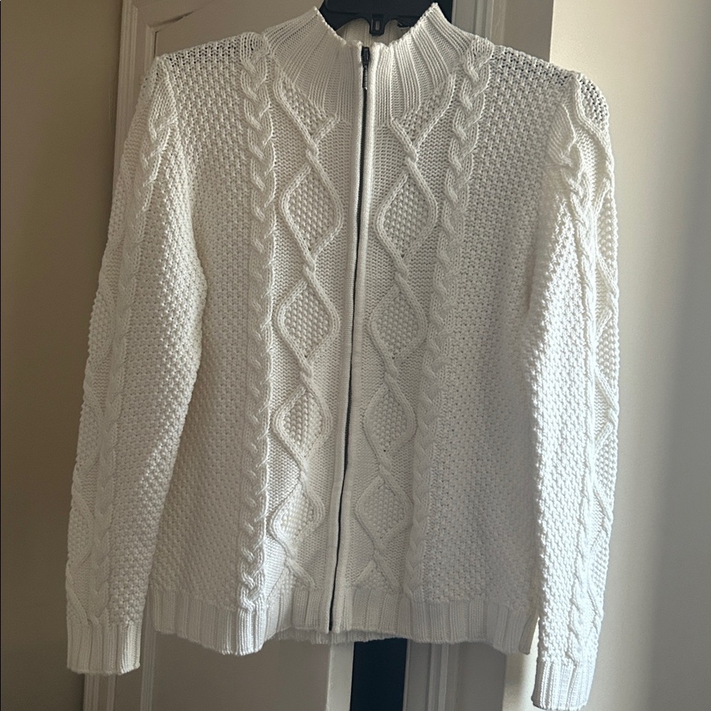 Womens Jillian Nicole Cable Knit Full Zip Sweater